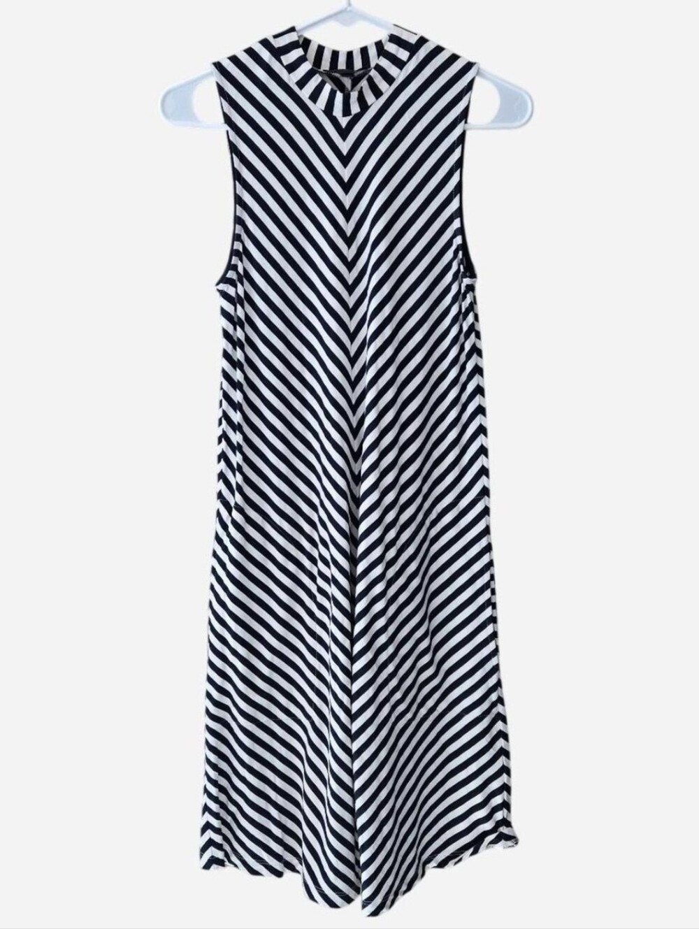 J. Crew Swingy Mockneck Striped A Line Dress With Pockets XXS